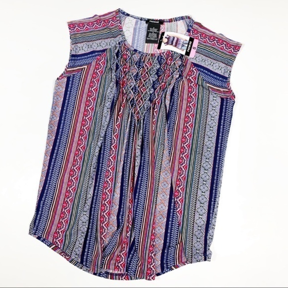 Premise Mosaic‎ Stripe Short Sleeve Top Small